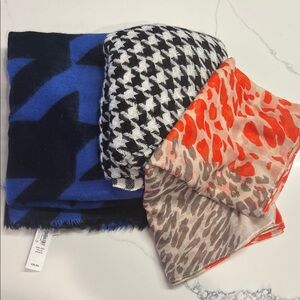 Multiples Blue, Black, and Orange Scarves Set
